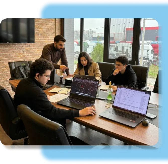 The young and dynamic Aces Process team in a meeting